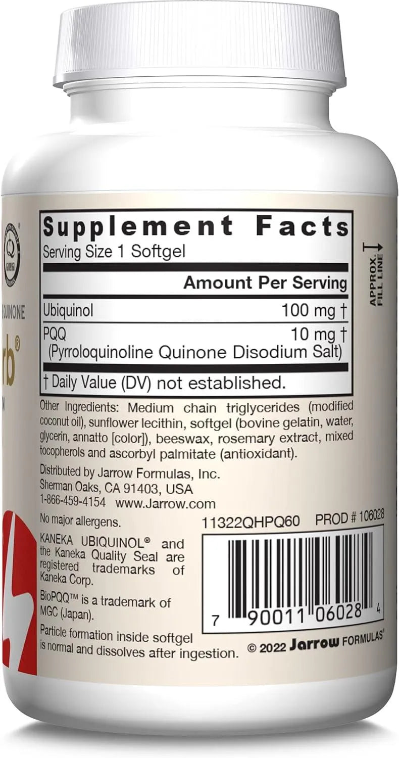 JARROW FORMULAS - Jarrow Formulas QH-absorb + PQQ 60 Capsulas Blandas - The Red Vitamin MX - Suplementos Alimenticios - {{ shop.shopifyCountryName }}