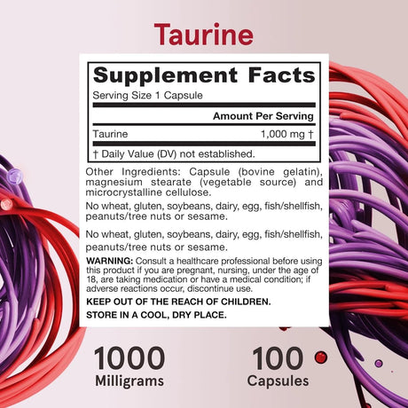 JARROW FORMULAS - Jarrow Formulas Taurine 1000Mg. 100 Capsulas - The Red Vitamin MX - Suplementos Alimenticios - {{ shop.shopifyCountryName }}