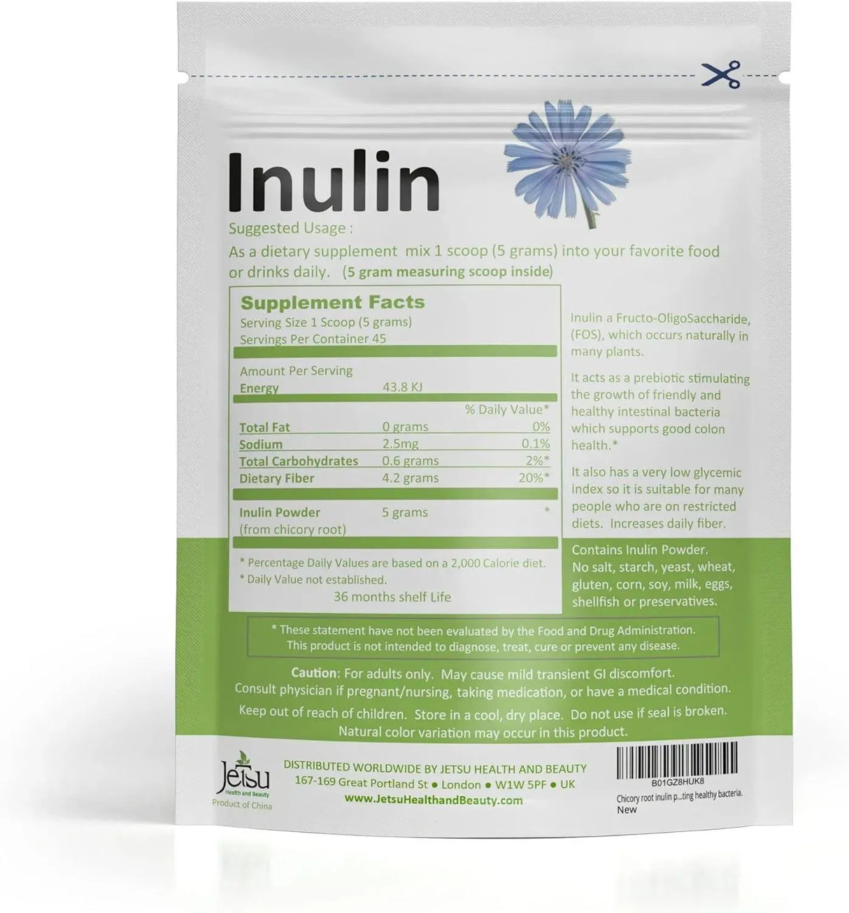 JETSU - Jetsu Inulin Powder Organic Chicory Root 227Gr. - The Red Vitamin MX - Suplementos Alimenticios - {{ shop.shopifyCountryName }}