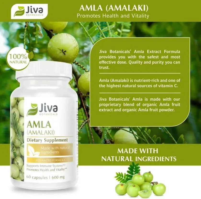 JIVA BOTANICALS - Jiva Botanicals Amla 600Mg. 60 Capsulas - The Red Vitamin MX - Suplementos Alimenticios - {{ shop.shopifyCountryName }}