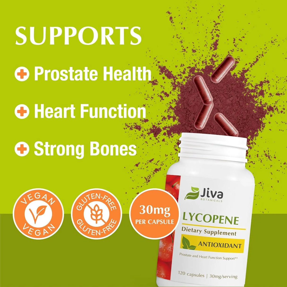 JIVA BOTANICALS - Jiva Botanicals Lycopene 30Mg. 120 Capsulas - The Red Vitamin MX - Suplementos Alimenticios - {{ shop.shopifyCountryName }}