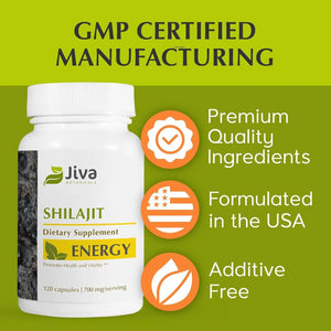 JIVA BOTANICALS - Jiva Botanicals Shilajit Supplement 700Mg. 120 Capsulas - The Red Vitamin MX - Suplementos Alimenticios - {{ shop.shopifyCountryName }}