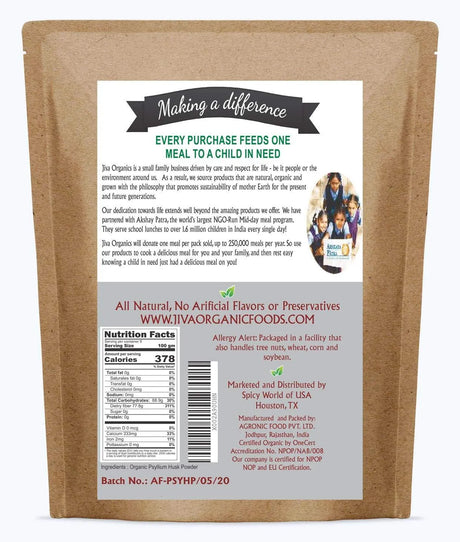 JIVA ORGANICS - Jiva Organics Psyllium Husk Powder 800Gr. - The Red Vitamin MX - Suplementos Alimenticios - {{ shop.shopifyCountryName }}