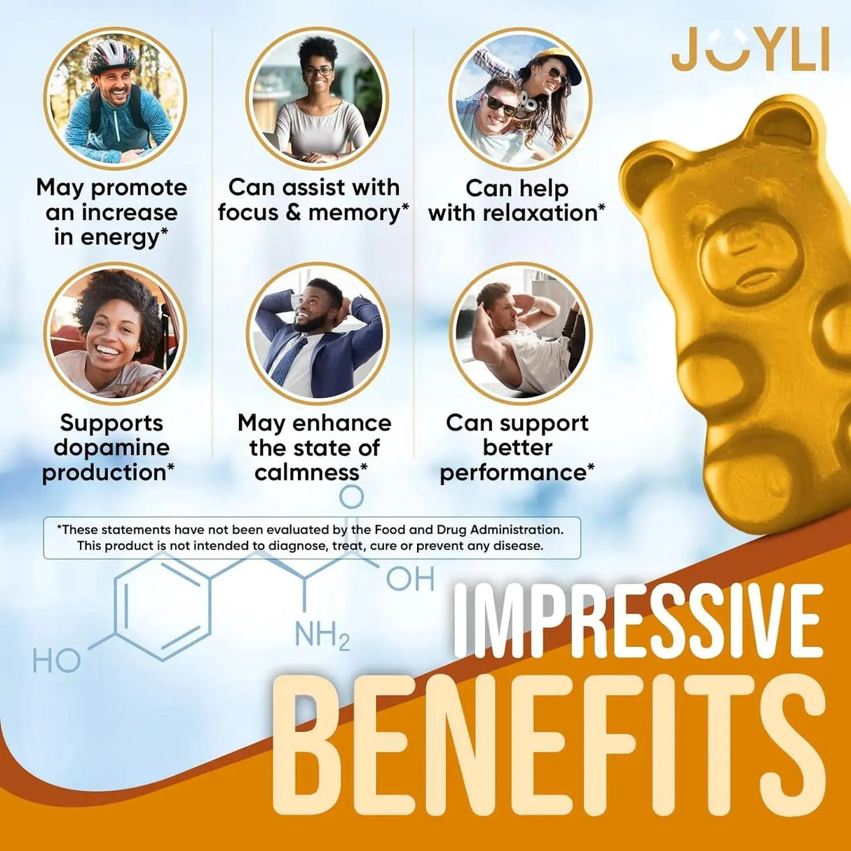 JOYLI NUTRITION - Joyli L Tyrosine Gummies 1000Mg. 60 Gomitas - The Red Vitamin MX - Suplementos Alimenticios - {{ shop.shopifyCountryName }}