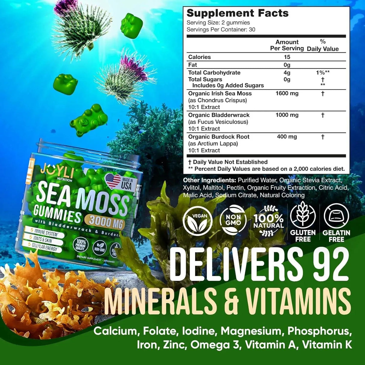 JOYLI NUTRITION - Joyli Nutrition Sea Moss Gummies 60 Gomitas - The Red Vitamin MX - Suplementos Alimenticios - {{ shop.shopifyCountryName }}