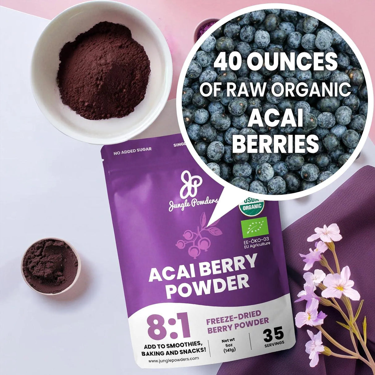 JUNGLE POWDERS - Jungle Powders Organic Acai Powder 141Gr. - The Red Vitamin MX - Suplementos Alimenticios - {{ shop.shopifyCountryName }}