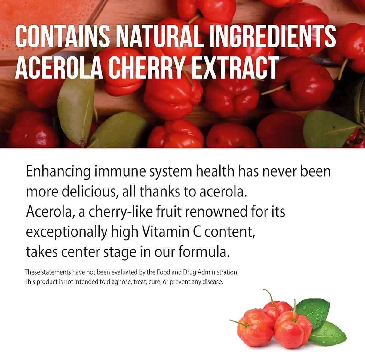 JUST NATURAL - Just Natural Acerola Cherry Vitamin C 1000Mg. 180 Tabletas - The Red Vitamin MX - Suplementos Alimenticios - {{ shop.shopifyCountryName }}