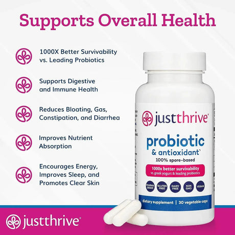 JUST THRIVE - Just Thrive Probiotic & Antioxidant 30 Capsulas - The Red Vitamin MX - Suplementos Alimenticios - {{ shop.shopifyCountryName }}