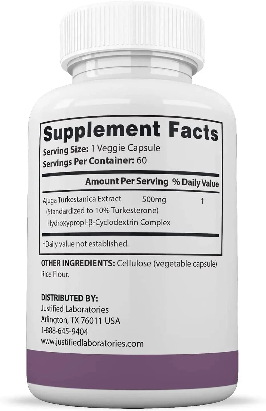 JUSTIFIED LABORATORIES - Justified Laboratories Turkesterone 500Mg. 60 Capsulas - The Red Vitamin MX - Suplementos Alimenticios - {{ shop.shopifyCountryName }}