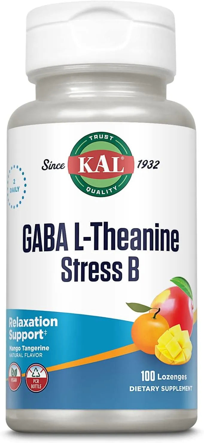 KAL - KAL GABA L-Theanine Stress B 100 Tabletas Masticables - The Red Vitamin MX - Suplementos Alimenticios - {{ shop.shopifyCountryName }}