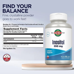 KAL - KAL Inositol Powder 550Mg. 228Gr. - The Red Vitamin MX - Suplementos Alimenticios - {{ shop.shopifyCountryName }}