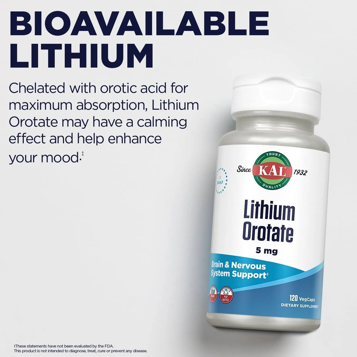 KAL - KAL Lithium Orotate 5Mg. 120 Capsulas - The Red Vitamin MX - Suplementos Alimenticios - {{ shop.shopifyCountryName }}