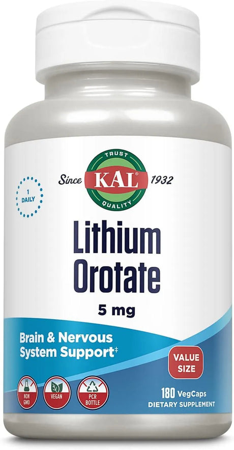 KAL - KAL Lithium Orotate 5Mg. 180 Capsulas - The Red Vitamin MX - Suplementos Alimenticios - {{ shop.shopifyCountryName }}