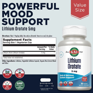 KAL - KAL Lithium Orotate 5Mg. 180 Capsulas - The Red Vitamin MX - Suplementos Alimenticios - {{ shop.shopifyCountryName }}