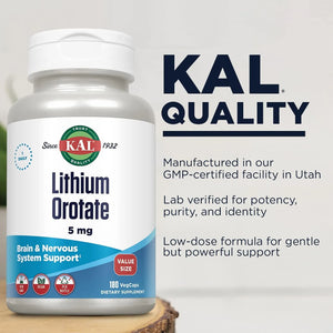 KAL - KAL Lithium Orotate 5Mg. 180 Capsulas - The Red Vitamin MX - Suplementos Alimenticios - {{ shop.shopifyCountryName }}