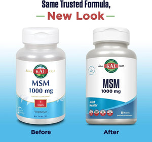 KAL - KAL MSM 1000Mg. 80 Tabletas - The Red Vitamin MX - Suplementos Alimenticios - {{ shop.shopifyCountryName }}