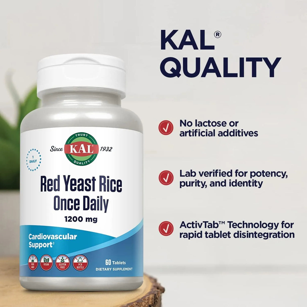 KAL - KAL Red Yeast Rice Once Daily 1200Mg. 60 Tabletas - The Red Vitamin MX - Suplementos Alimenticios - {{ shop.shopifyCountryName }}