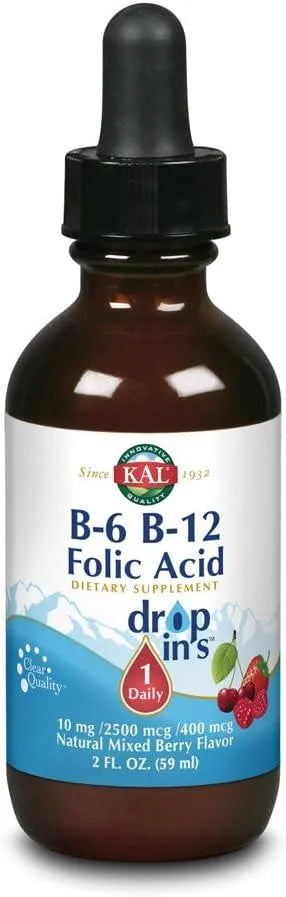 KAL - KAL Vitamin B-6 B-12 Folic Acid Drops 59Ml. - The Red Vitamin MX - Suplementos Alimenticios - {{ shop.shopifyCountryName }}