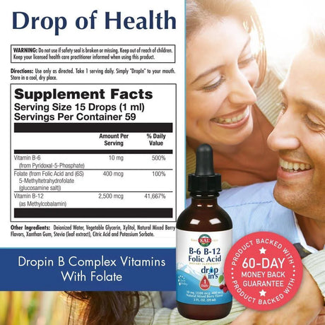 KAL - KAL Vitamin B-6 B-12 Folic Acid Drops 59Ml. - The Red Vitamin MX - Suplementos Alimenticios - {{ shop.shopifyCountryName }}