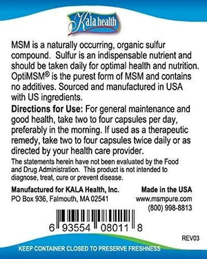 KALA HEALTH - Kala Health MSMPure Vegetarian 1000Mg. 250 Capsulas - The Red Vitamin MX - Suplementos Alimenticios - {{ shop.shopifyCountryName }}