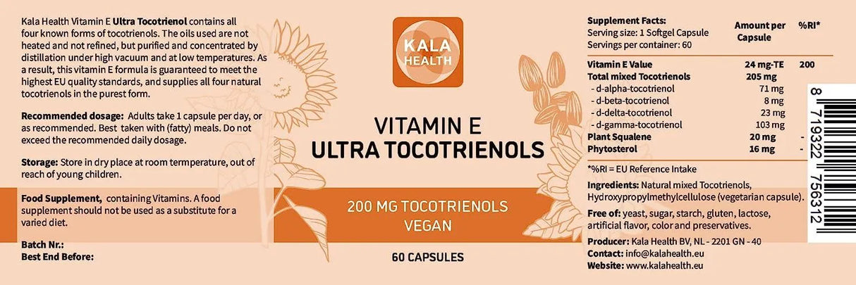 KALA HEALTH - Kala Health Ultra Tocotrienol 200Mg. Vitamin E Vegan 60 Capsulas - The Red Vitamin MX - Suplementos Alimenticios - {{ shop.shopifyCountryName }}