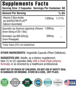 KAPPA NUTRITION - KAPPA NUTRITION Quercetin 1,000Mg. Bromelain 500Mg. and Vitamin C 1,000Mg. 120 Capsulas - The Red Vitamin MX - Suplementos Alimenticios - {{ shop.shopifyCountryName }}