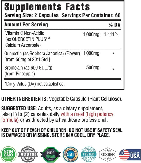 KAPPA NUTRITION - KAPPA NUTRITION Quercetin 1,000Mg. Bromelain 500Mg. and Vitamin C 1,000Mg. 120 Capsulas - The Red Vitamin MX - Suplementos Alimenticios - {{ shop.shopifyCountryName }}