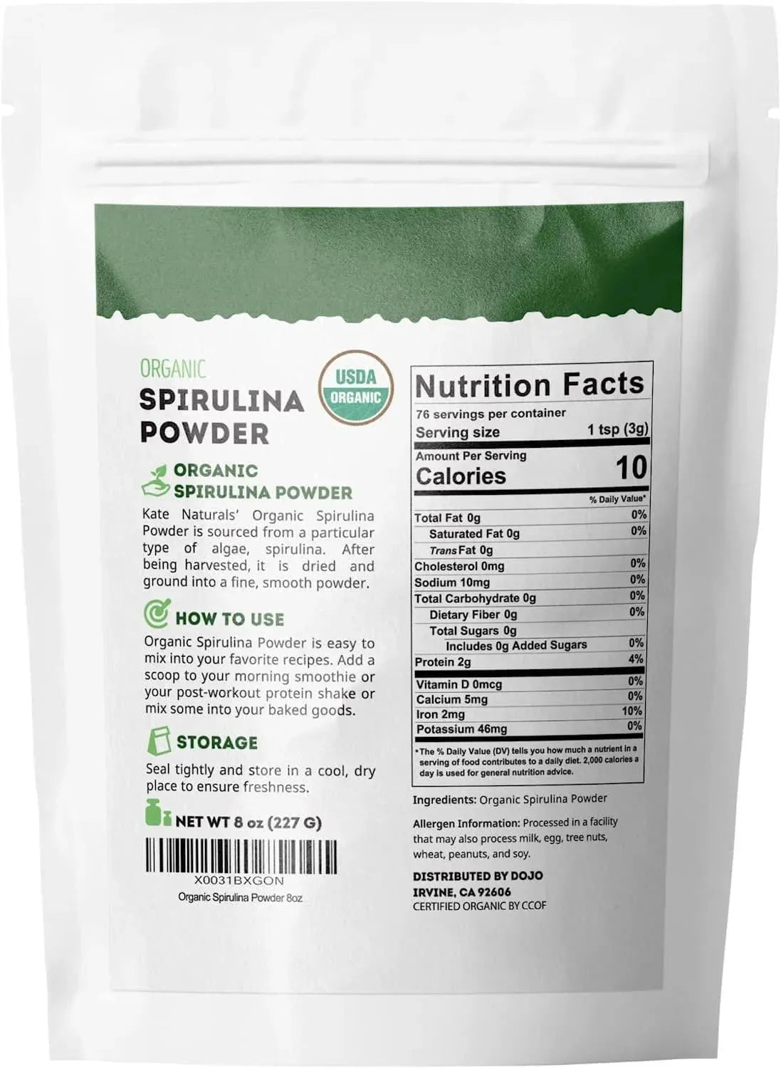 KATE NATURALS - Kate Naturals Organic Spirulina Powder 227Gr. - The Red Vitamin MX - Suplementos Alimenticios - {{ shop.shopifyCountryName }}