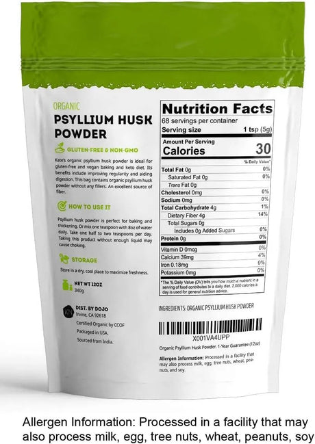 KATE NATURALS - Kate Naturals Psyllium Husk Powder 340Gr. - The Red Vitamin MX - Suplementos Alimenticios - {{ shop.shopifyCountryName }}