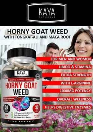 KAYA NATURALS - Kaya Naturals Horny Goat Weed Extract 60 Capsulas - The Red Vitamin MX - Suplementos Alimenticios - {{ shop.shopifyCountryName }}