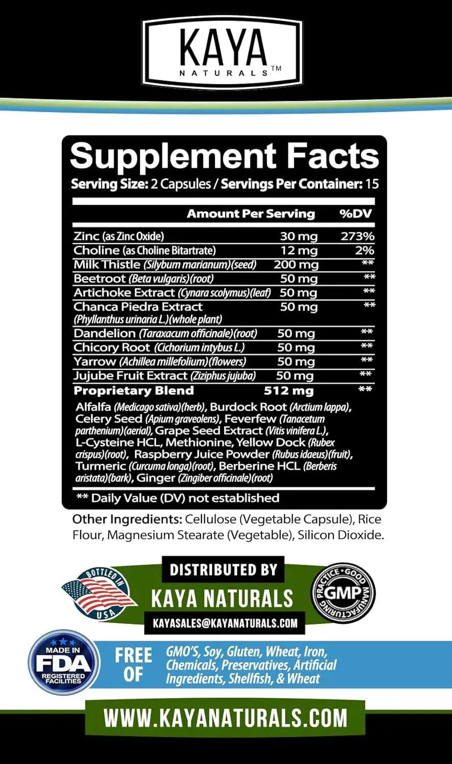 KAYA NATURALS - Kaya Naturals Liver Cleanse Detox & Repair 30 Capsulas - The Red Vitamin MX - Suplementos Alimenticios - {{ shop.shopifyCountryName }}