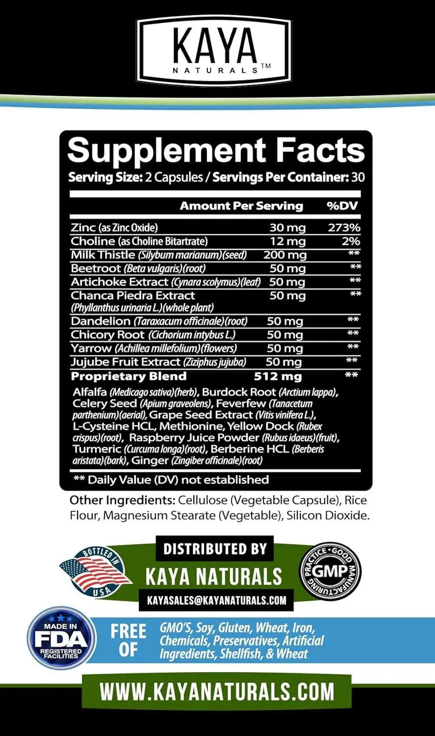 KAYA NATURALS - Kaya Naturals Liver Cleanse Detox & Repair 60 Capsulas - The Red Vitamin MX - Suplementos Alimenticios - {{ shop.shopifyCountryName }}