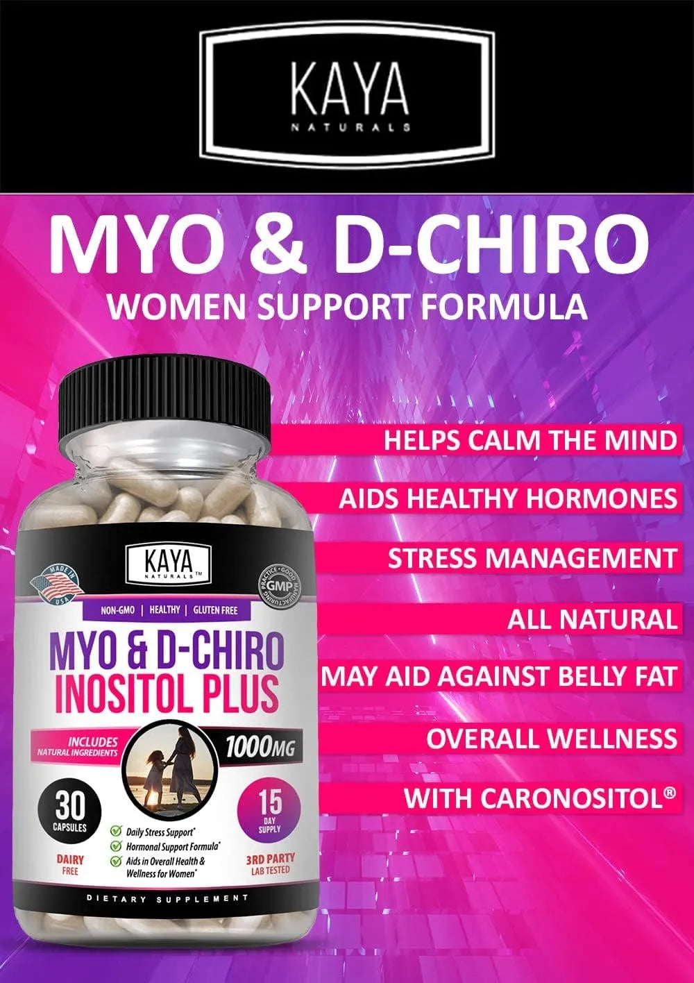 KAYA NATURALS - Kaya Naturals Myo & D-Chiro Inositol 30 Capsulas - The Red Vitamin MX - Suplementos Alimenticios - {{ shop.shopifyCountryName }}