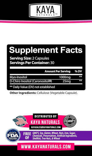 KAYA NATURALS - Kaya Naturals Myo & D-Chiro Inositol 60 Capsulas - The Red Vitamin MX - Suplementos Alimenticios - {{ shop.shopifyCountryName }}