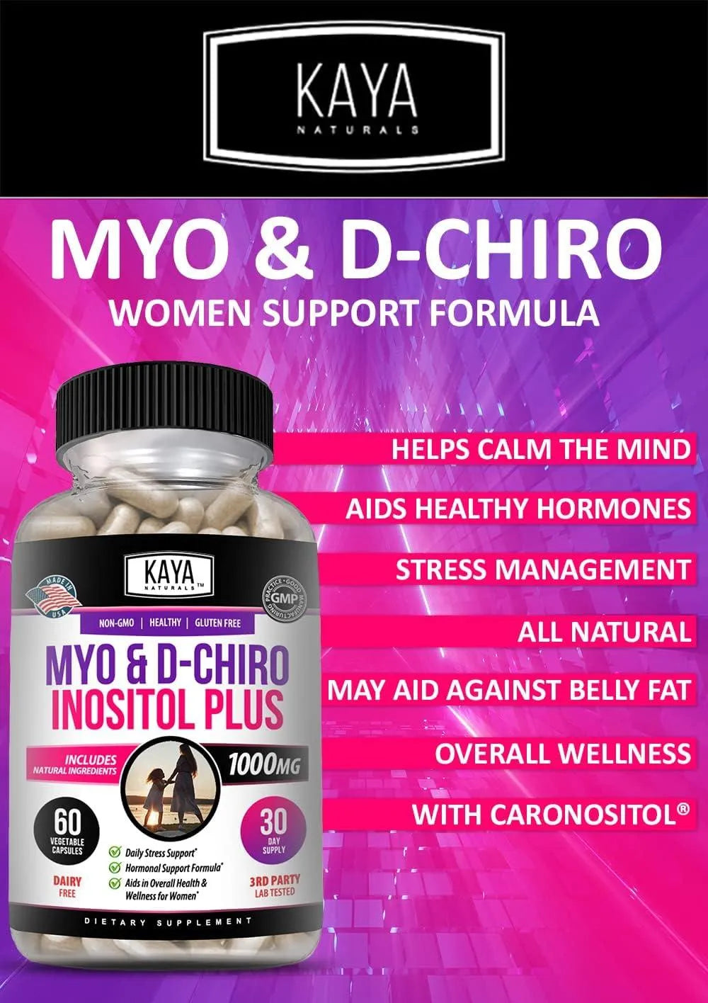 KAYA NATURALS - Kaya Naturals Myo & D-Chiro Inositol 60 Capsulas - The Red Vitamin MX - Suplementos Alimenticios - {{ shop.shopifyCountryName }}