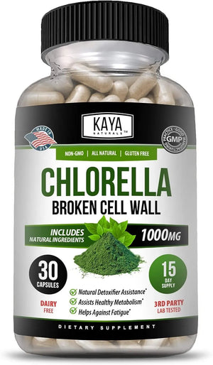 KAYA NATURALS - Kaya Naturals Organic Chlorella Broken Down Cell Wall 30 Capsulas - The Red Vitamin MX - Suplementos Alimenticios - {{ shop.shopifyCountryName }}