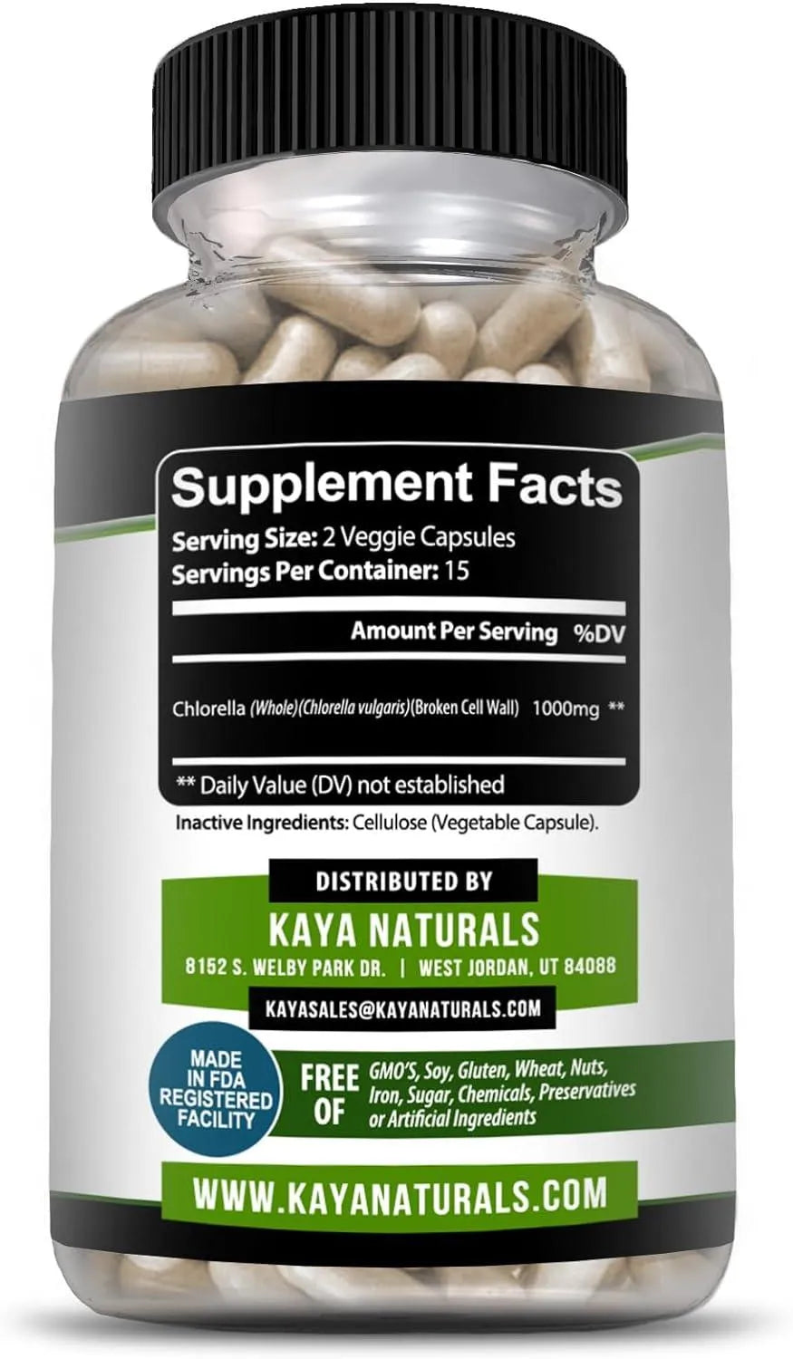 KAYA NATURALS - Kaya Naturals Organic Chlorella Broken Down Cell Wall 30 Capsulas - The Red Vitamin MX - Suplementos Alimenticios - {{ shop.shopifyCountryName }}