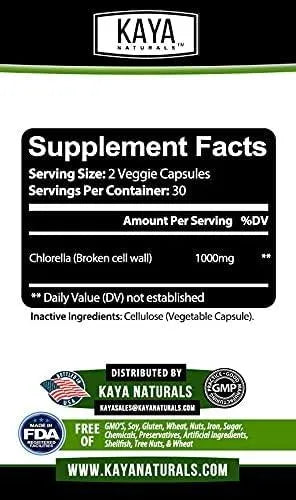 KAYA NATURALS - Kaya Naturals Organic Chlorella Broken Down Cell Wall 60 Capsulas - The Red Vitamin MX - Suplementos Alimenticios - {{ shop.shopifyCountryName }}