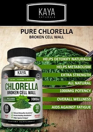 KAYA NATURALS - Kaya Naturals Organic Chlorella Broken Down Cell Wall 60 Capsulas - The Red Vitamin MX - Suplementos Alimenticios - {{ shop.shopifyCountryName }}