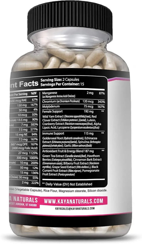 KAYA NATURALS - Kaya Naturals Women's Multivitamin 30 Capsulas - The Red Vitamin MX - Suplementos Alimenticios - {{ shop.shopifyCountryName }}