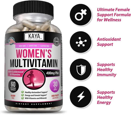 KAYA NATURALS - Kaya Naturals Women's Multivitamin 60 Capsulas - The Red Vitamin MX - Suplementos Alimenticios - {{ shop.shopifyCountryName }}