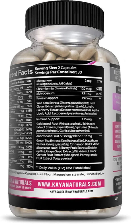 KAYA NATURALS - Kaya Naturals Women's Multivitamin 60 Capsulas - The Red Vitamin MX - Suplementos Alimenticios - {{ shop.shopifyCountryName }}