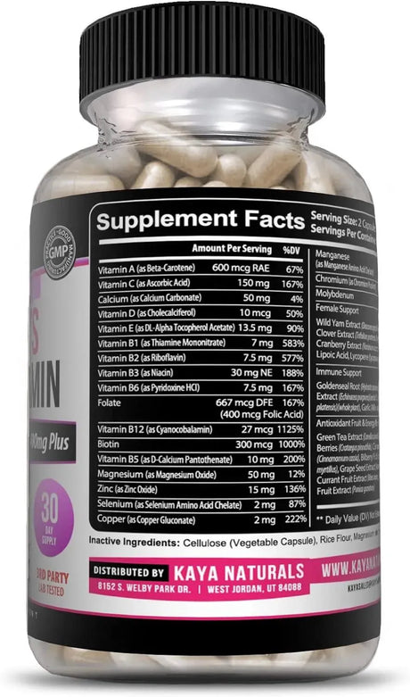 KAYA NATURALS - Kaya Naturals Women's Multivitamin 60 Capsulas - The Red Vitamin MX - Suplementos Alimenticios - {{ shop.shopifyCountryName }}