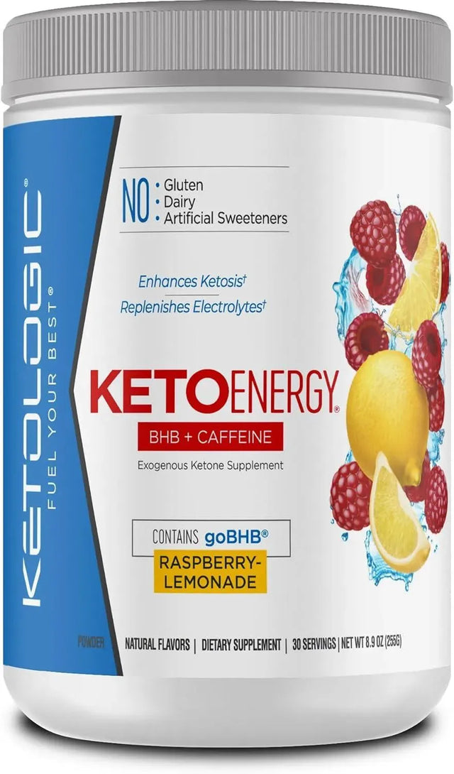 KETOLOGIC - KetoLogic BHB KetoEnergy Exogenous Ketones Powder with Caffeine Raspberry Lemonade 30 Servicios 255 Gr. - The Red Vitamin MX - Suplementos Alimenticios - {{ shop.shopifyCountryName }}