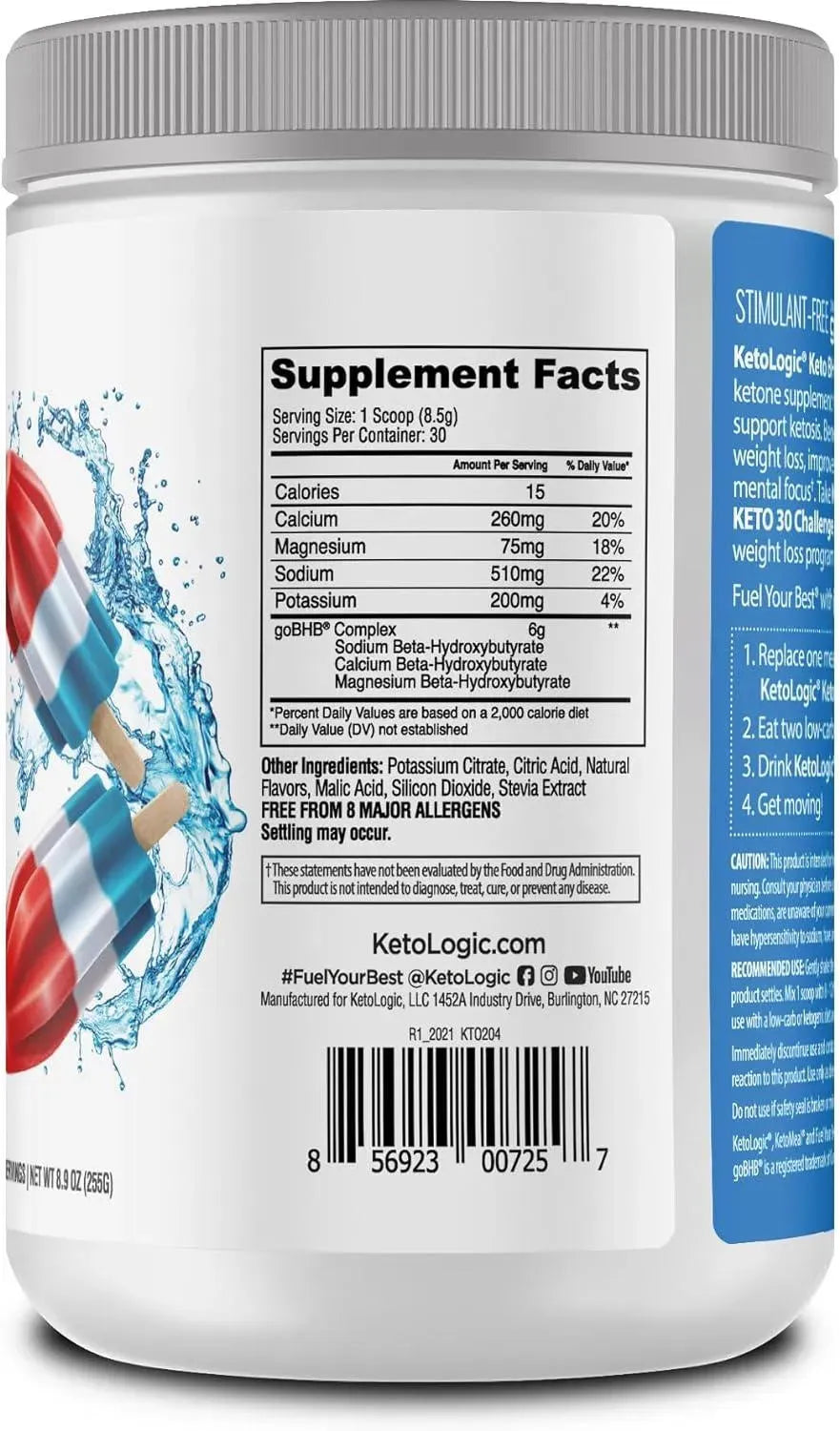 KETOLOGIC - Ketologic Keto BHB Patriot Pop Flavor 30 Servicios 255Gr. - The Red Vitamin MX - Suplementos Alimenticios - {{ shop.shopifyCountryName }}