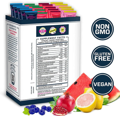 KEY NUTRIENTS - Key Nutrients Electrolytes Variety Pack - Pink Lemonade/Blue Raspberry/Watermelon/Cherry-Pom 20 Paquetes - The Red Vitamin MX - Suplementos Alimenticios - {{ shop.shopifyCountryName }}