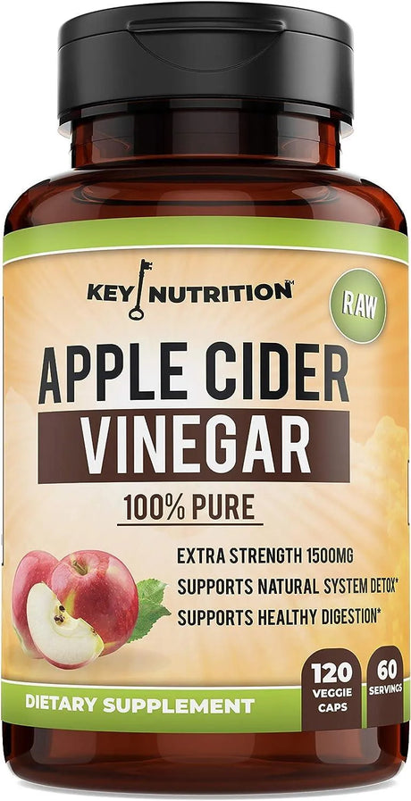 KEY NUTRITION - Key Nutrition Apple Cider Vinegar 1500Mg. 120 Capsulas - The Red Vitamin MX - Suplementos Alimenticios - {{ shop.shopifyCountryName }}