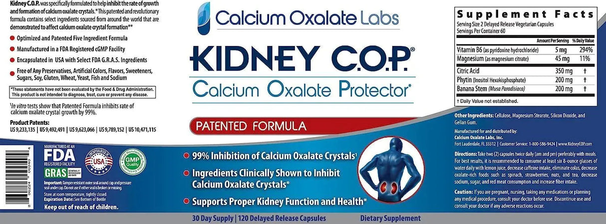 KIDNEY C.O.P. - Kidney COP Calcium Oxalate Protector 120 Capsulas - The Red Vitamin MX - Suplementos Alimenticios - {{ shop.shopifyCountryName }}