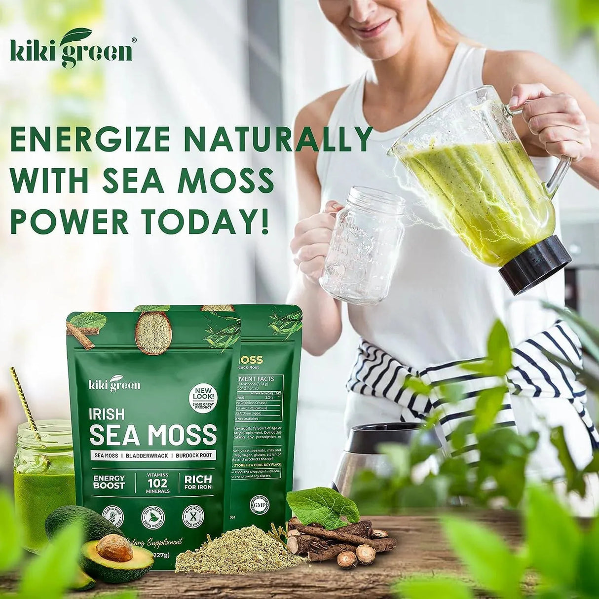 KIKI GREEN - KIKI Green Irish Sea Moss Powder 227Gr. - The Red Vitamin MX - Suplementos Alimenticios - {{ shop.shopifyCountryName }}