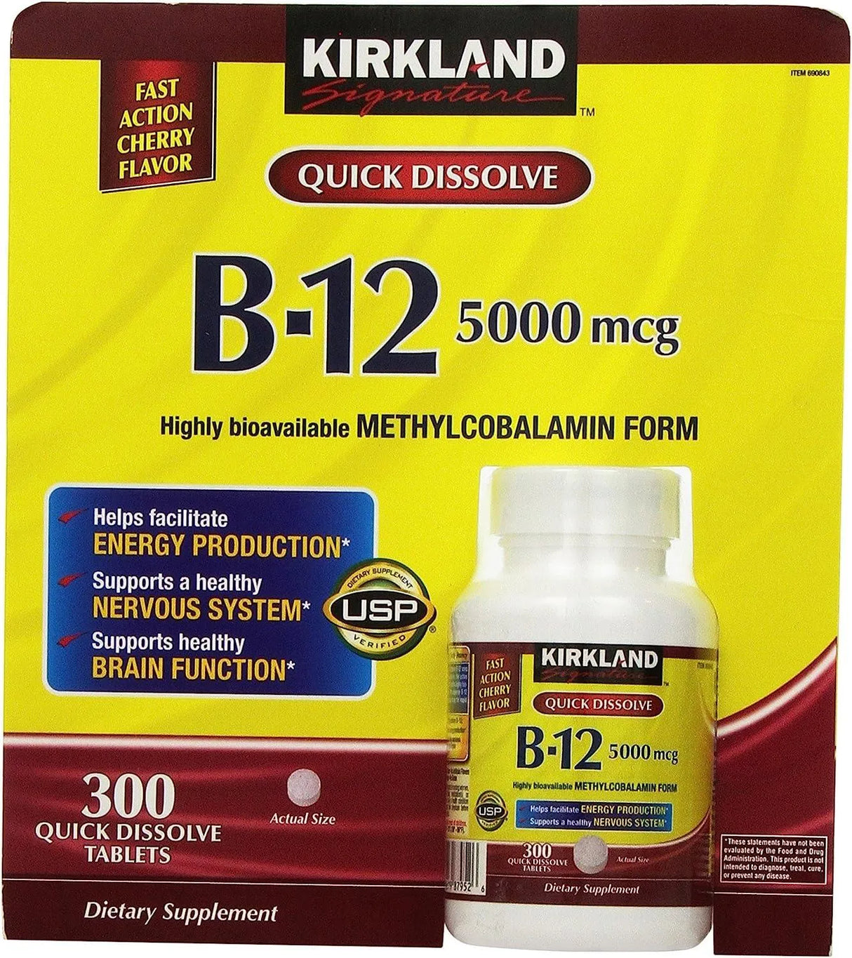 KIRKLAND - Kirkland B-12 5000mcg Quick Dissolve 300 Tabletas - The Red Vitamin MX - Suplementos Alimenticios - {{ shop.shopifyCountryName }}